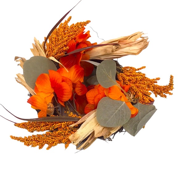 Mini Harvest Wreath Floral Arrangement Decor - Picture 1 of 4